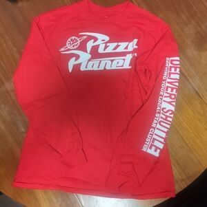 Disney Pizza Planet Toy Story Long Sleeve Red M Men